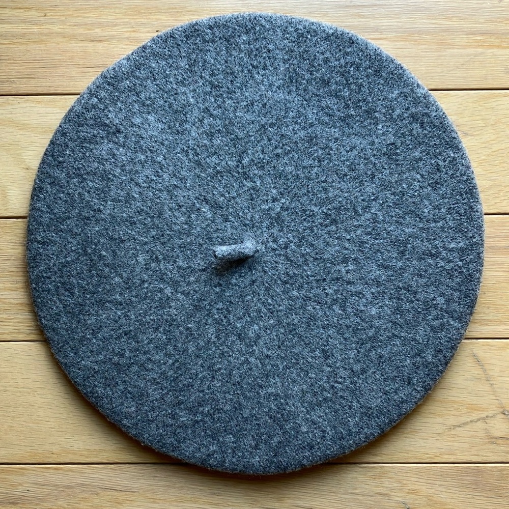 NEW - Wool-Blend Gray French Beret